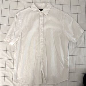 Banana Republic Men's White Short Sleeve Linen Shirt